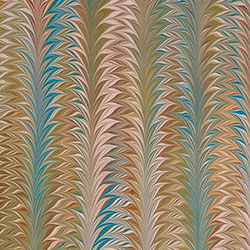 Palm Pattern Marbled paper by Miki Lovett