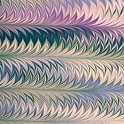 Palm Marbled paper by Miki Lovett