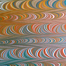 Wonky Chain Pattern Marbled paper by Miki Lovett